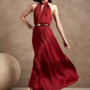 NWT Banana Republic Twisted Maxi Satin Dress